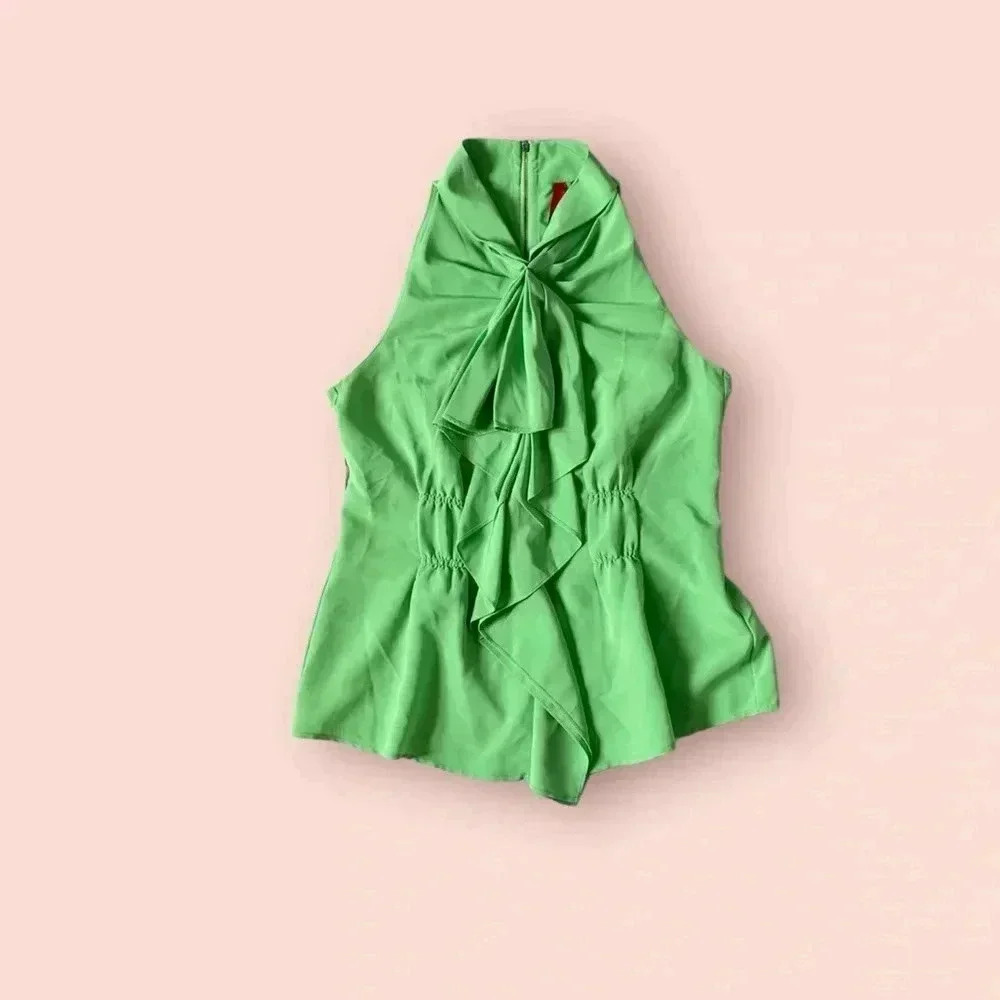 Women’s green sleeveless blouse